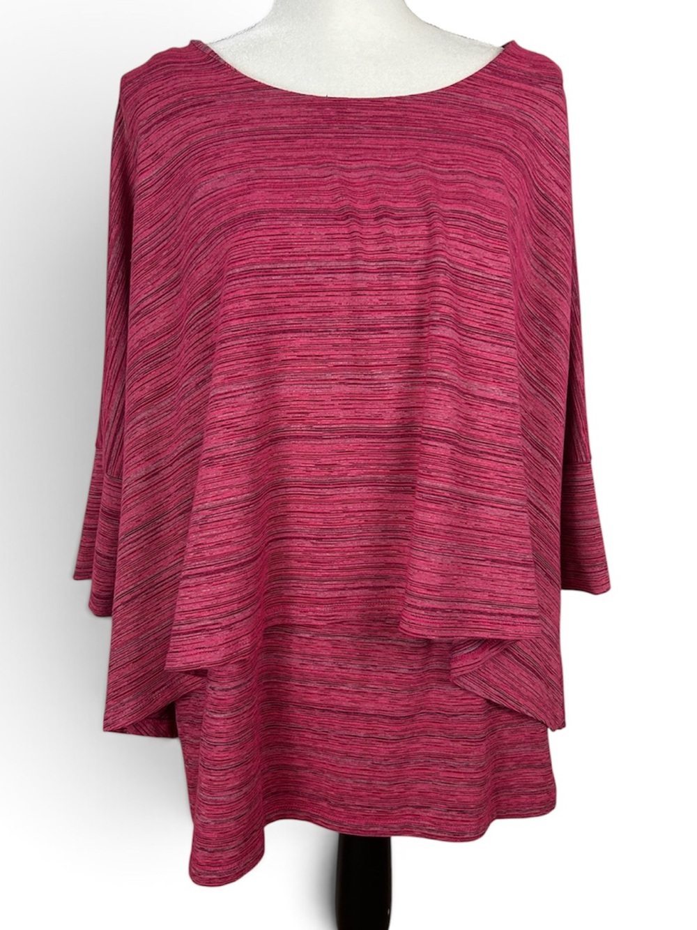 Isle by Melis Kozan pink Boatneck Layered Knit Top tunic